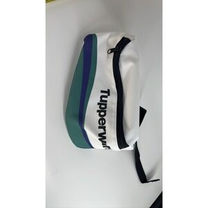 Tupperware Fanny Pack White Green Purple Stripes Belt Bag